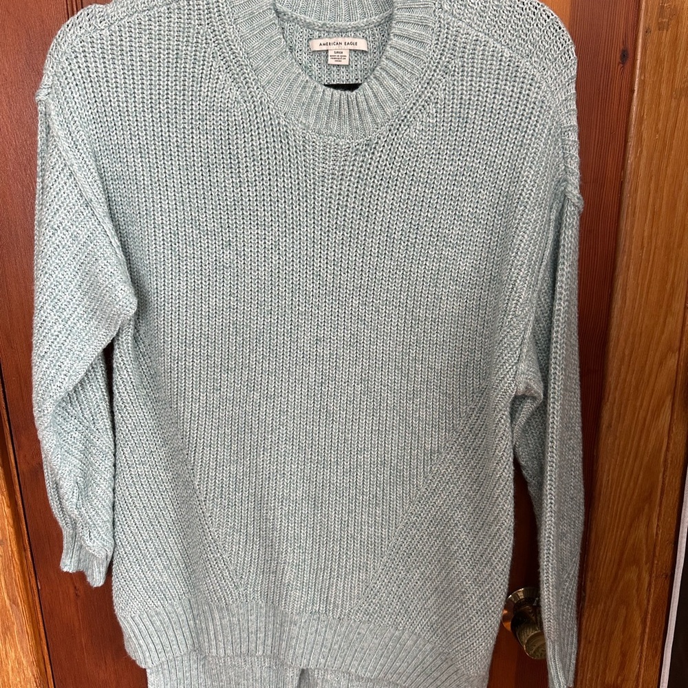 American Eagle Light Blue Cozy Knit Sweater